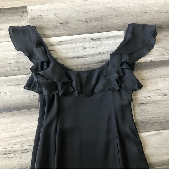 Lauren Ralph Lauren Silk Flirty Ruffle Sleeve Midi Length Semi-Formal Dress - Picture 10 of 11